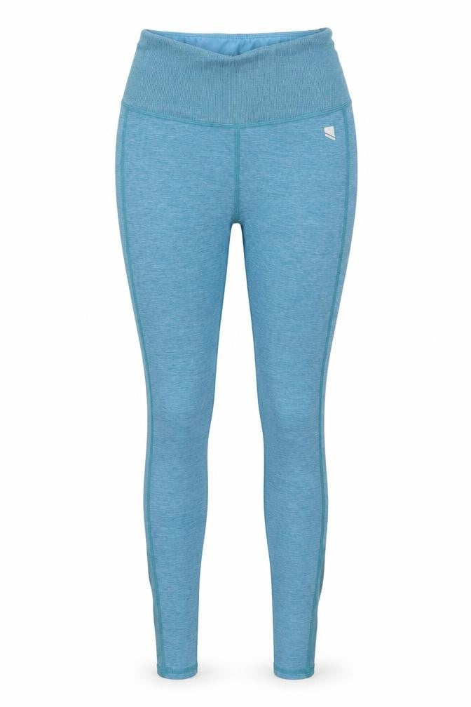 Front view of George women’s blue polyester compression leggings, size UK 4, 24-inch leg regular