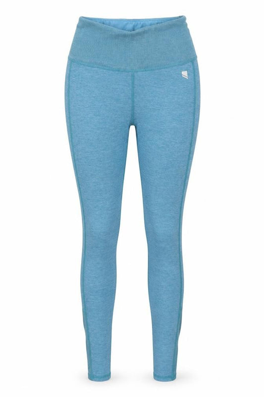 Front view of George women’s blue polyester compression leggings, size UK 4, 24-inch leg regular