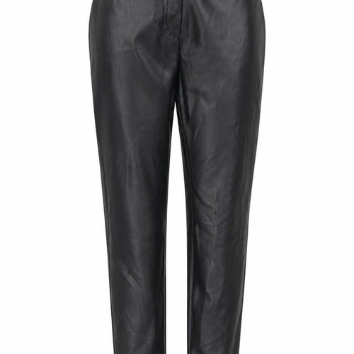 Topshop Womens Black  Polyurethane Trousers  Size 10 L29 in Slim Zip