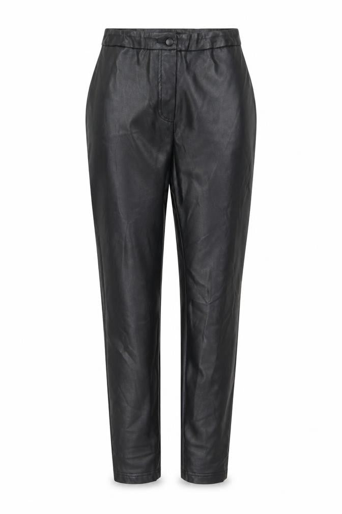 Topshop Womens Black  Polyurethane Trousers  Size 10 L29 in Slim Zip