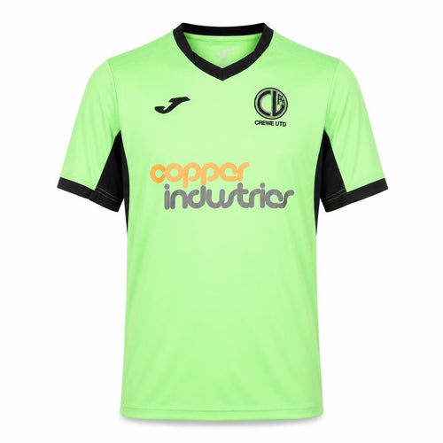 Crewe United Mens Green  Polyester  T-Shirt Size M V-Neck  - Crewe United