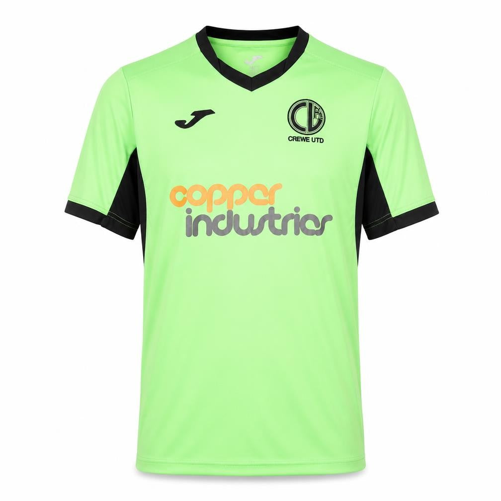 Crewe United Mens Green  Polyester  T-Shirt Size M V-Neck  - Crewe United