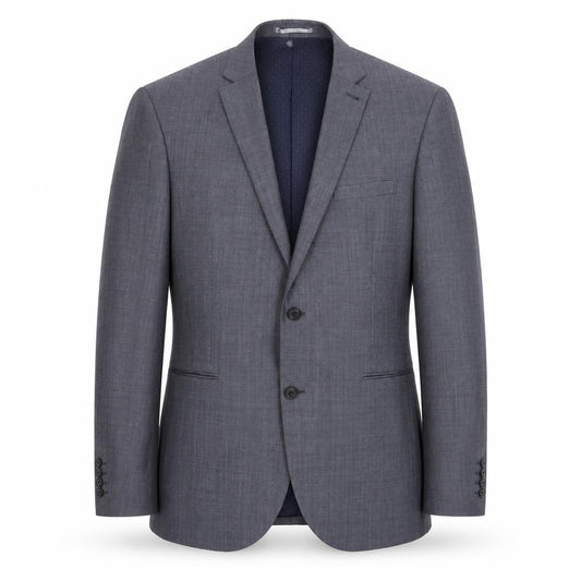 Front view of Next men’s grey polyester jacket blazer, size L