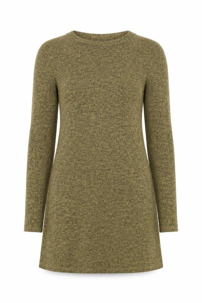 Front view of Topshop women’s beige round neck polyester jumper, size UK 6
