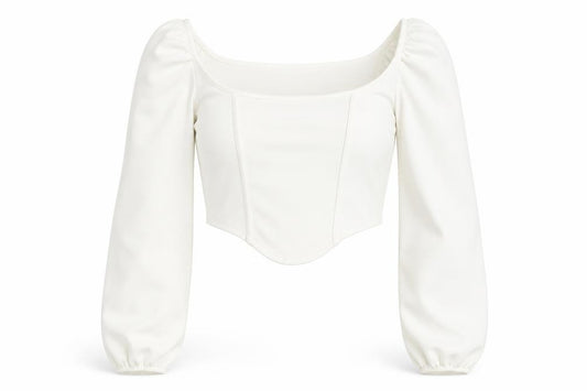 Front view of PRETTYLITTLETHING women’s white polyester basic tank, size UK 8, square neck
