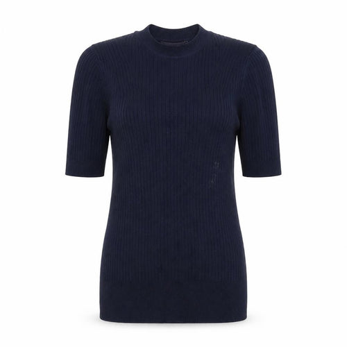 Marks and Spencer Womens Blue  Trivinyl Jersey Polo Size 6 Crew Neck