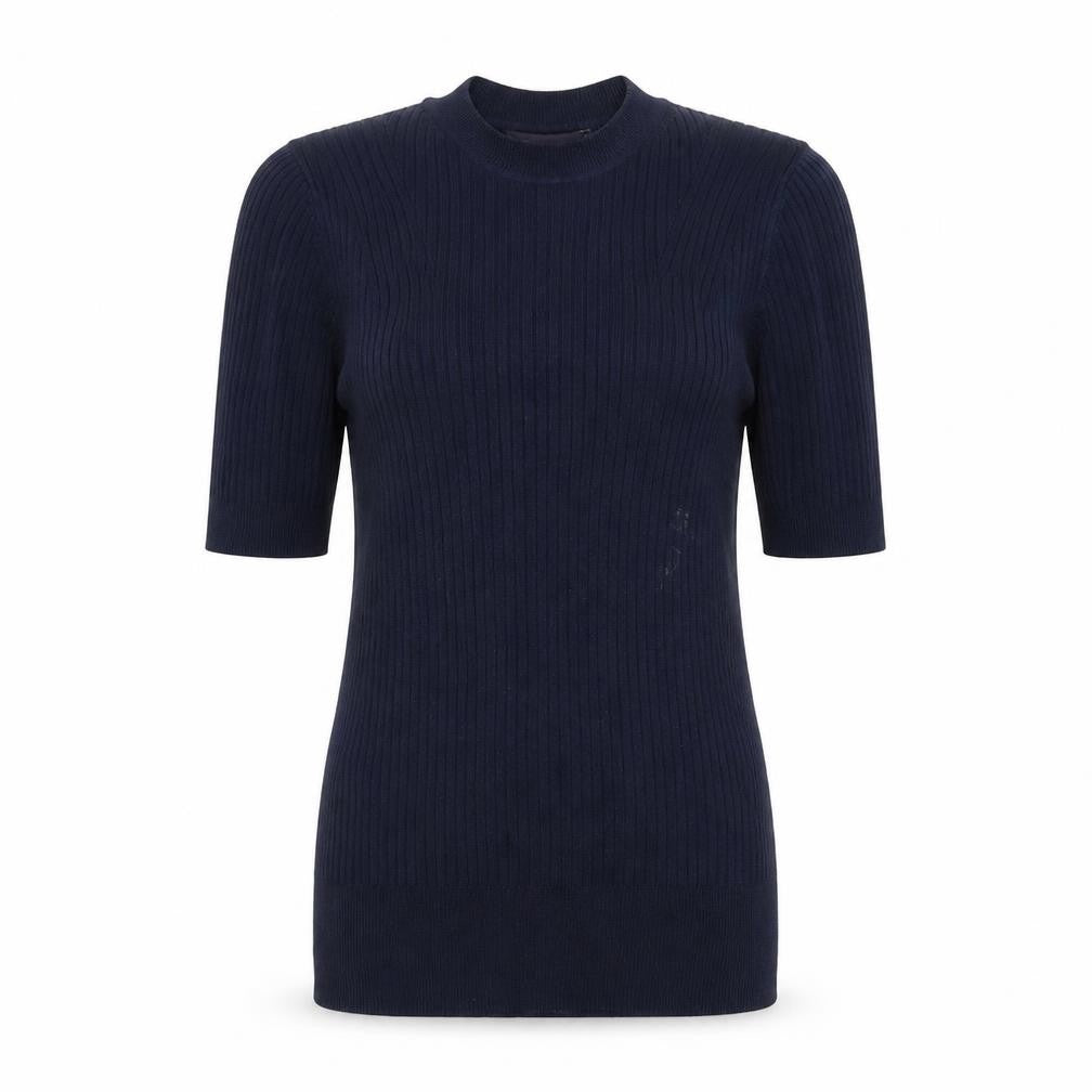 Marks and Spencer Womens Blue  Trivinyl Jersey Polo Size 6 Crew Neck