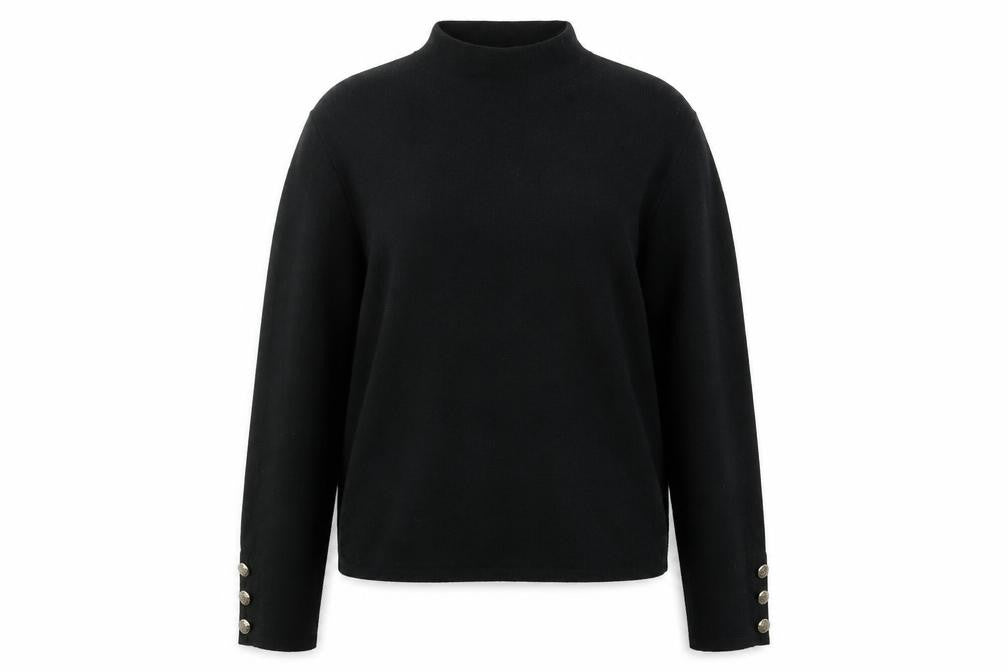Front view of George women’s green high neck acrylic jumper, size XL