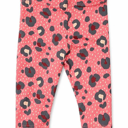 F&F Girls Pink Animal Print Cotton Jogger Trousers Size 3-6 Months