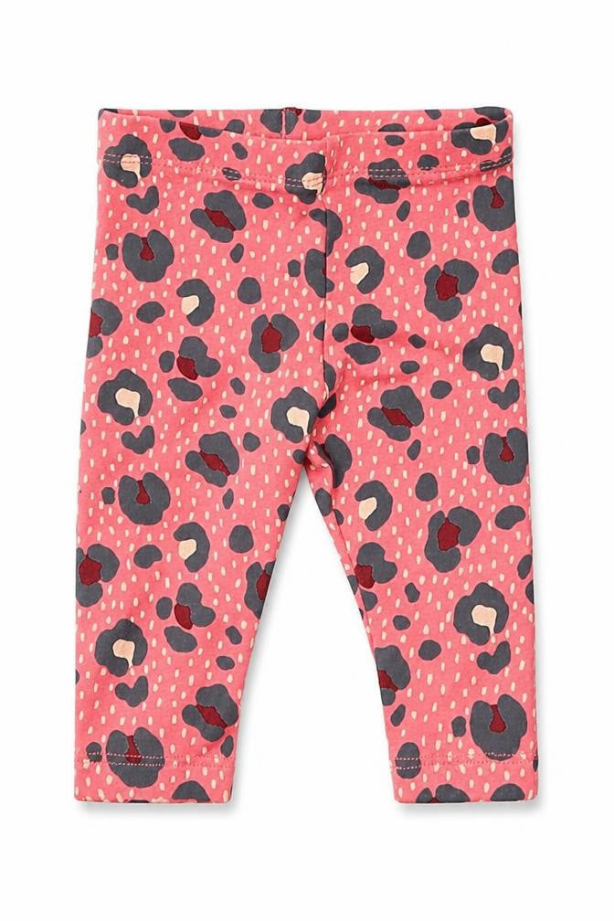 F&F Girls Pink Animal Print Cotton Jogger Trousers Size 3-6 Months