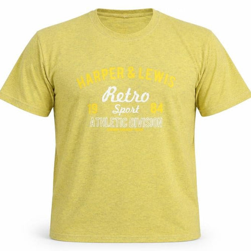 Harper & Lewis Mens Yellow  Cotton  T-Shirt Size M Crew Neck