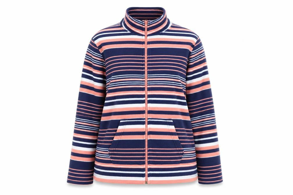 b you Womens Multicoloured High Neck Striped Polyacrylate Fibre Pullover Jumper Size L