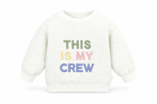 Front view of Primark Baby Ivory Cotton jumper, size 12-18, Months Pullover - Mu Crew