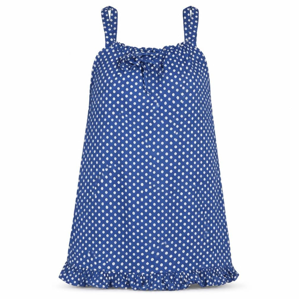 Dunnes Stores Womens Blue Polka Dot Viscose Tank Dress  Size S  Square Neck Pullover