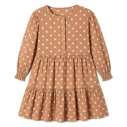 F&F Womens Brown Polka Dot Viscose Fit & Flare  Size 10  Round Neck Button