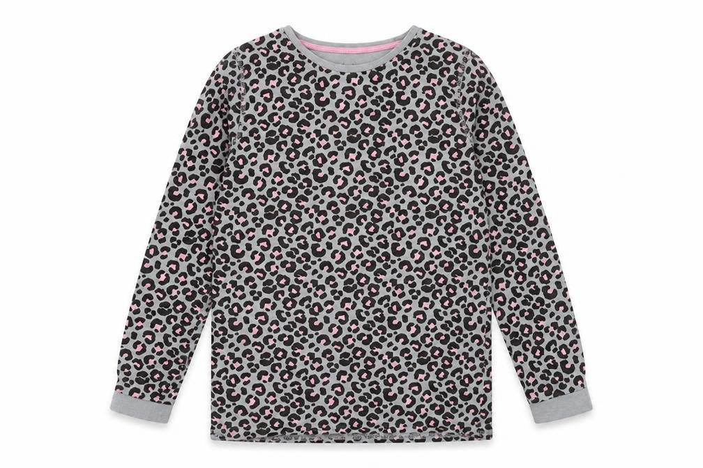 Front view of Marks & Spencer girls’ grey geometric cotton pullover sweatshirt, size 12-13, years