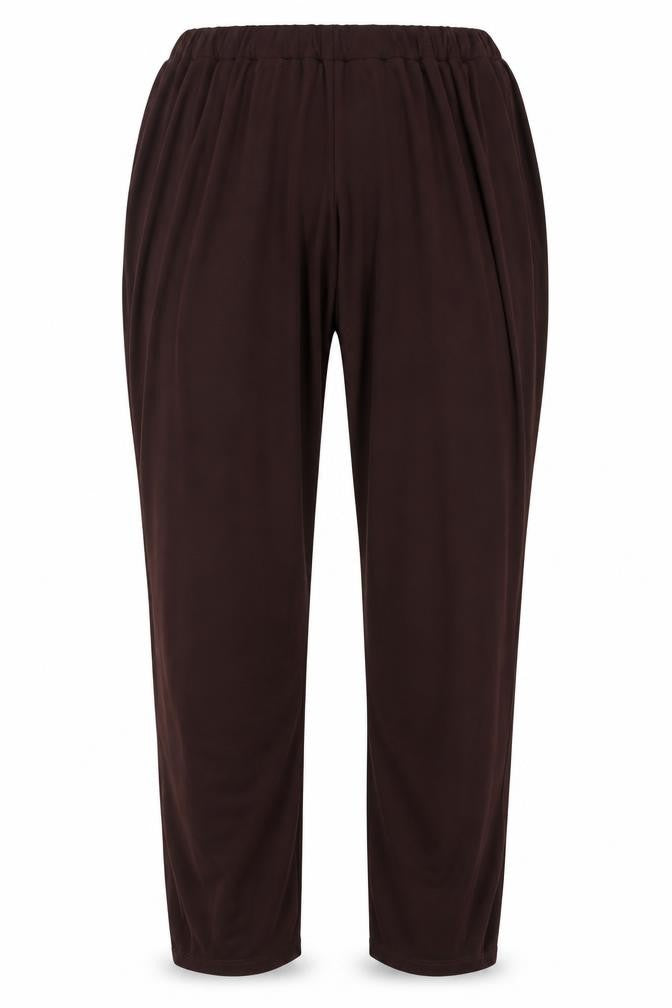 Front view of Anthony women’s brown polyester jegging trousers, size M, 29-inch leg regular