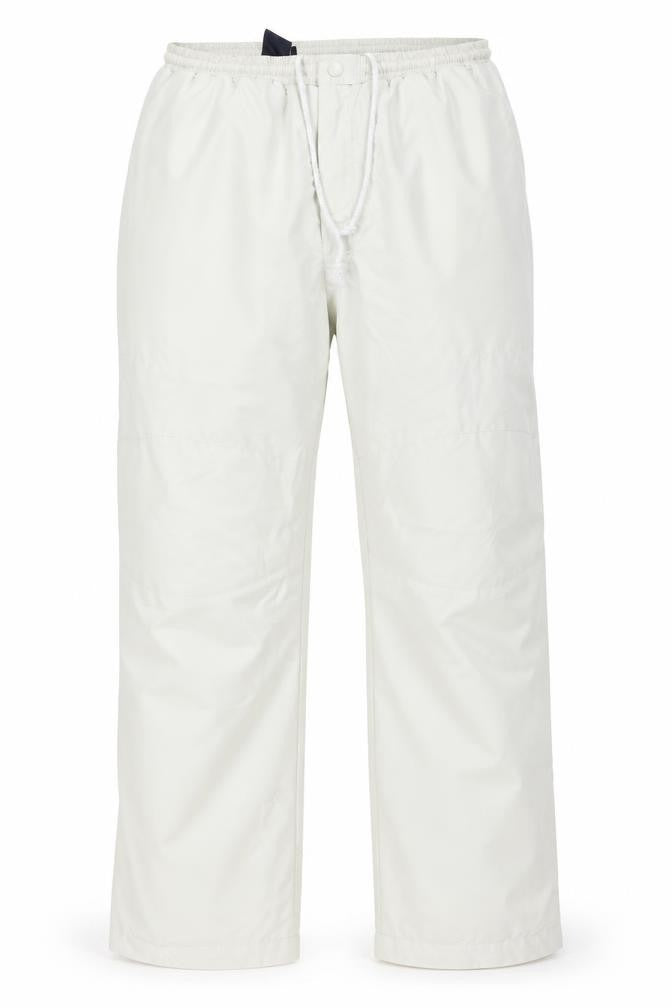 Front view of Cotton Traders women’s beige polyester trousers, size M, 32-inch leg regular