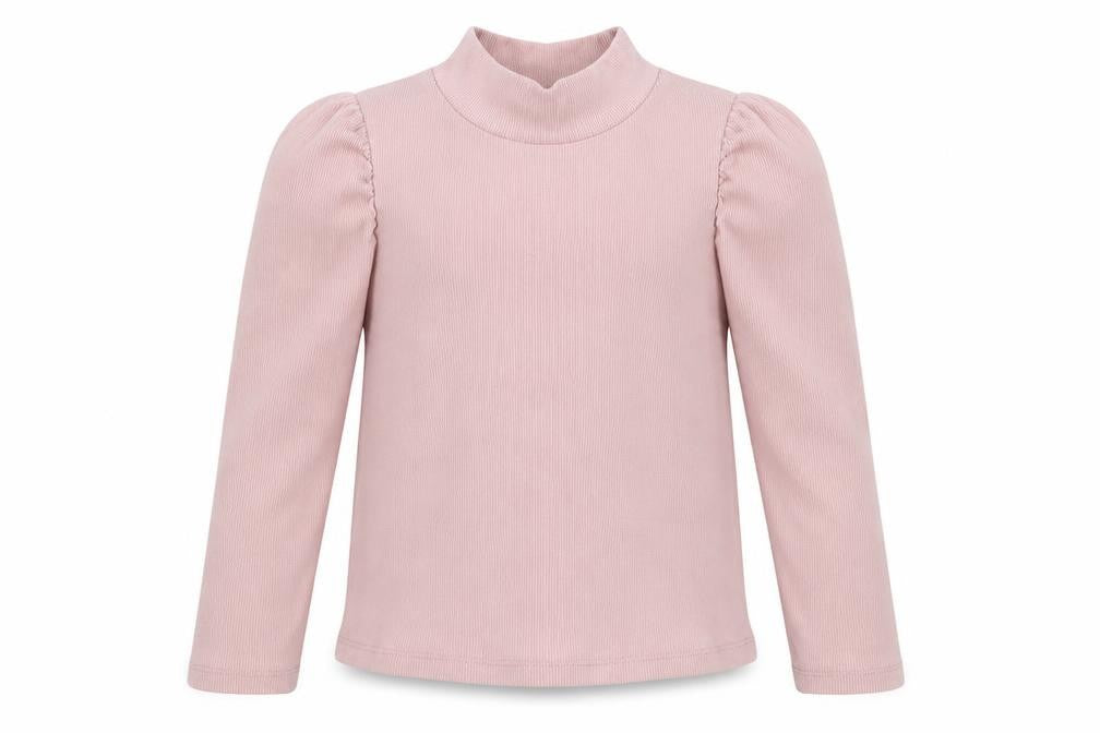 Front view of Gap girls’ pink high neck cotton jumper, size 4, years pullover
