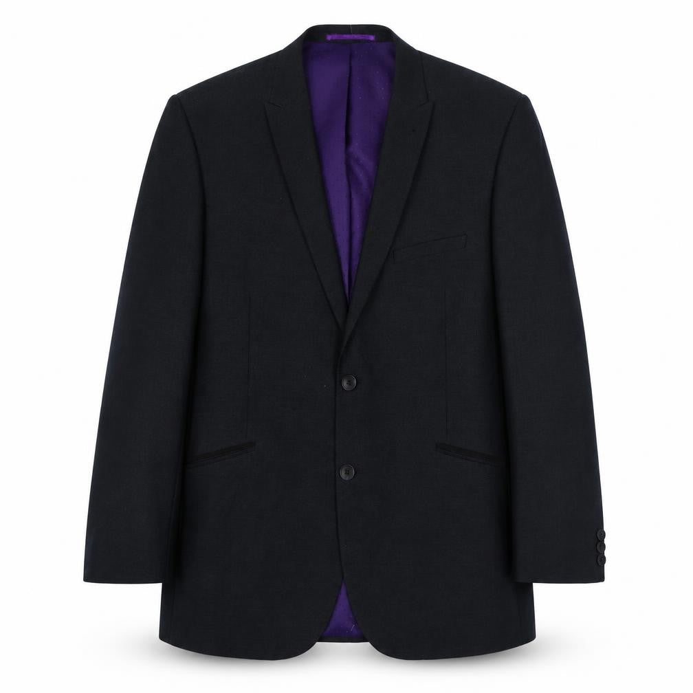 Front view of Taylor & Wright men’s blue polyester jacket suit jacket, size 42