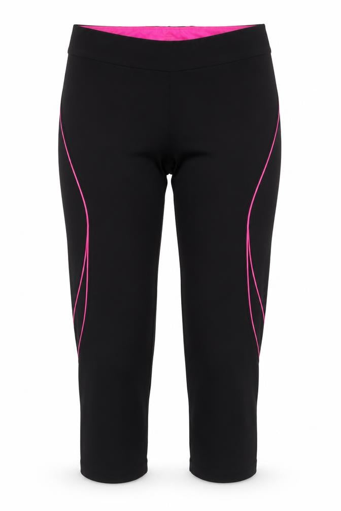 Front view of Walmart women’s black polyester jogger leggings, size L, 26-inch leg