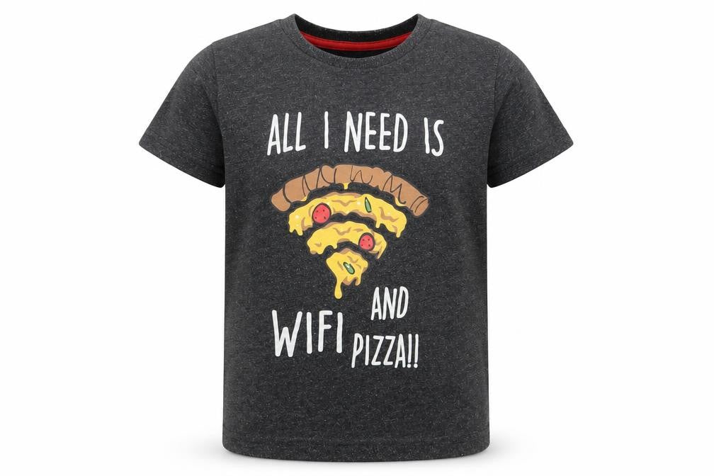 Front view of Matalan boys’ grey cotton basic t-shirt, size 4, years crew neck pullover