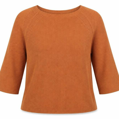 Mango Womens Orange Boat Neck  Acrylic Pullover Jumper Size S
