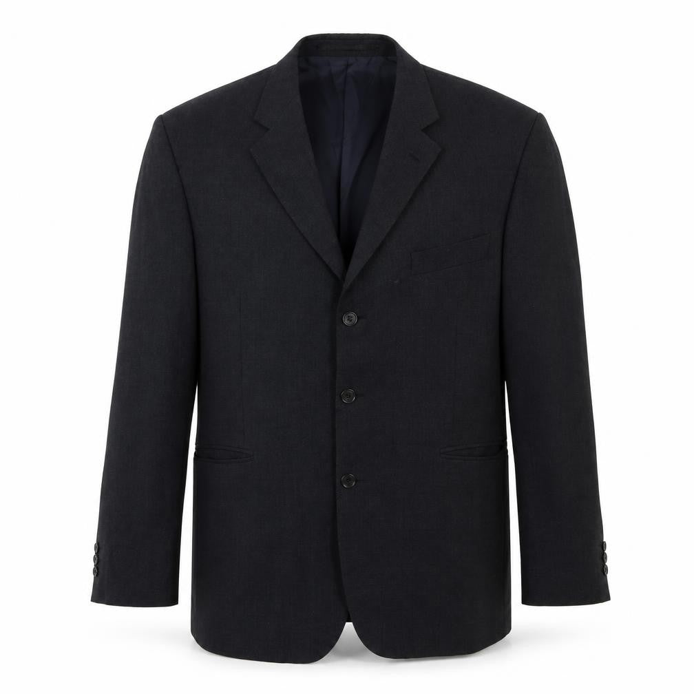 Front view of Label men’s grey wool jacket suit jacket, size 46