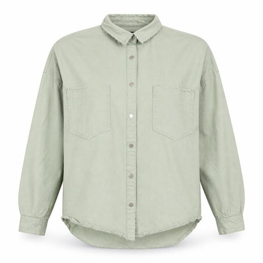 Front view of Missguided women’s green jacket, size UK 6, button - new york
