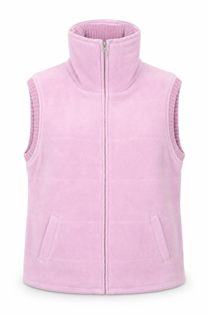 Front view of Next women’s pink high neck polyester full zip jumper, size UK 14