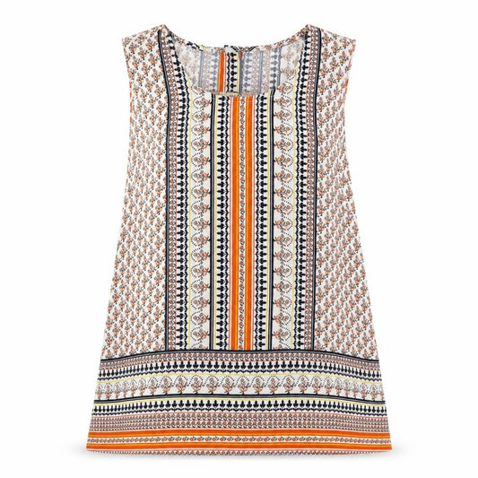 Front view of Cynthia Rowley women’s multicoloured floral polyester basic blouse, size M, round neck