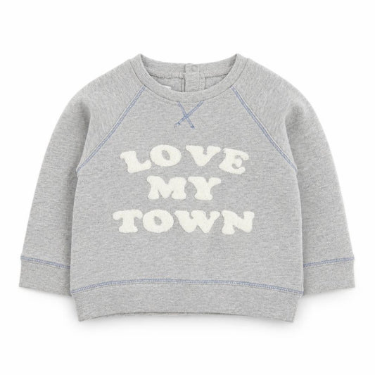 Front view of Vertbaudet Baby Grey Cotton jumper, size 12-18, Months Snap