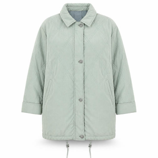 Front view of Cotswold Collection women’s green jacket, size UK 16, zip