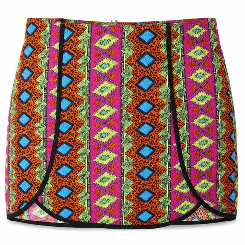 Boohoo Womens Multicoloured Geometric Viscose Straight & Pencil Skirt Size 8