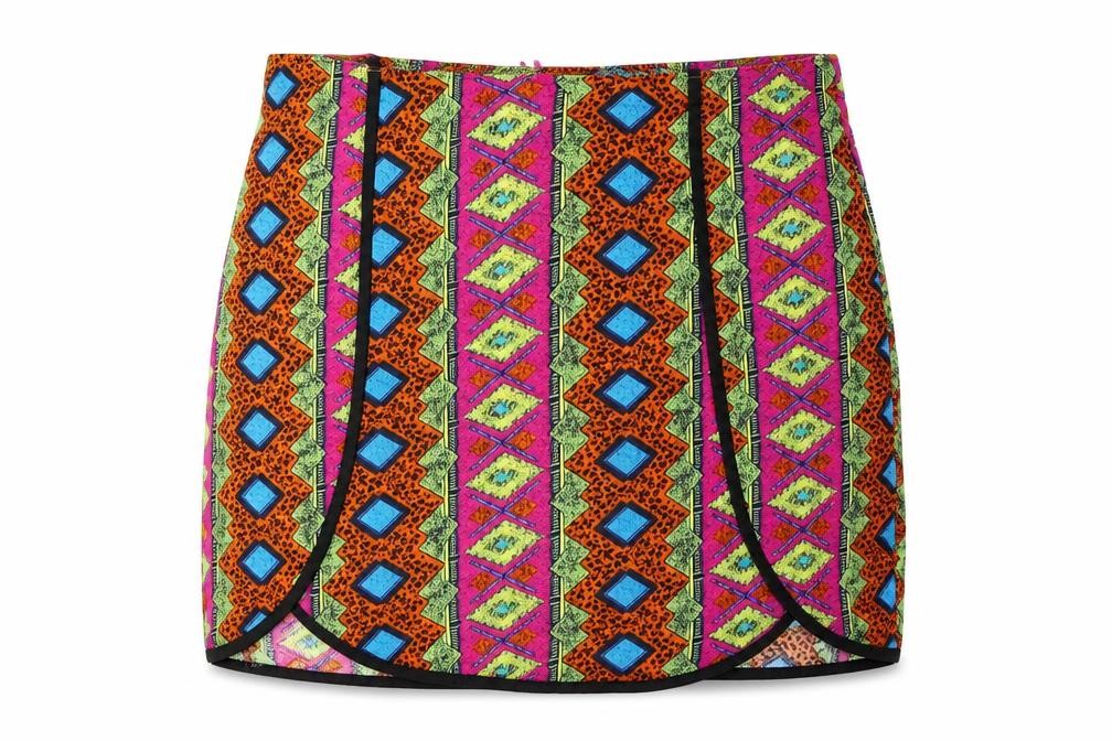 Boohoo Womens Multicoloured Geometric Viscose Straight & Pencil Skirt Size 8