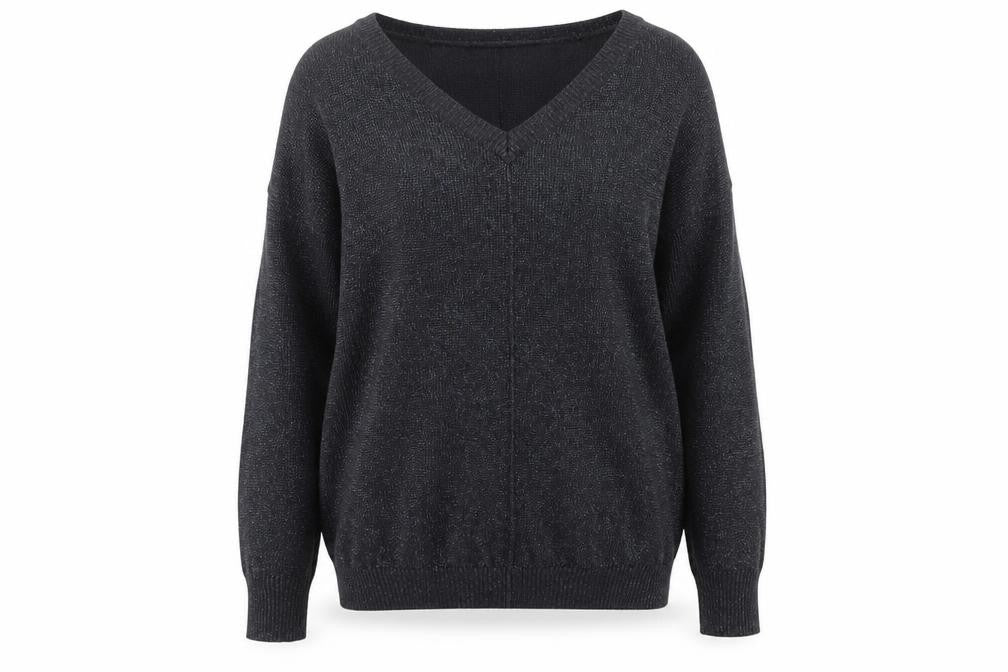 Front view of Wallis women’s grey round neck viscose jumper, size M