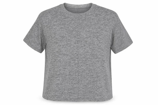 Front view of Primark women’s grey round neck polyester jumper, size M