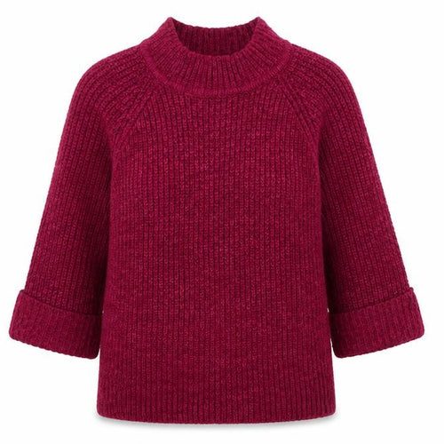 F&F Womens Purple Mock Neck  Acrylic Pullover Jumper Size 10