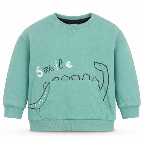 So Cute Baby Green  Cotton Pullover Jumper Size 12-18 Months  Snap - Dino