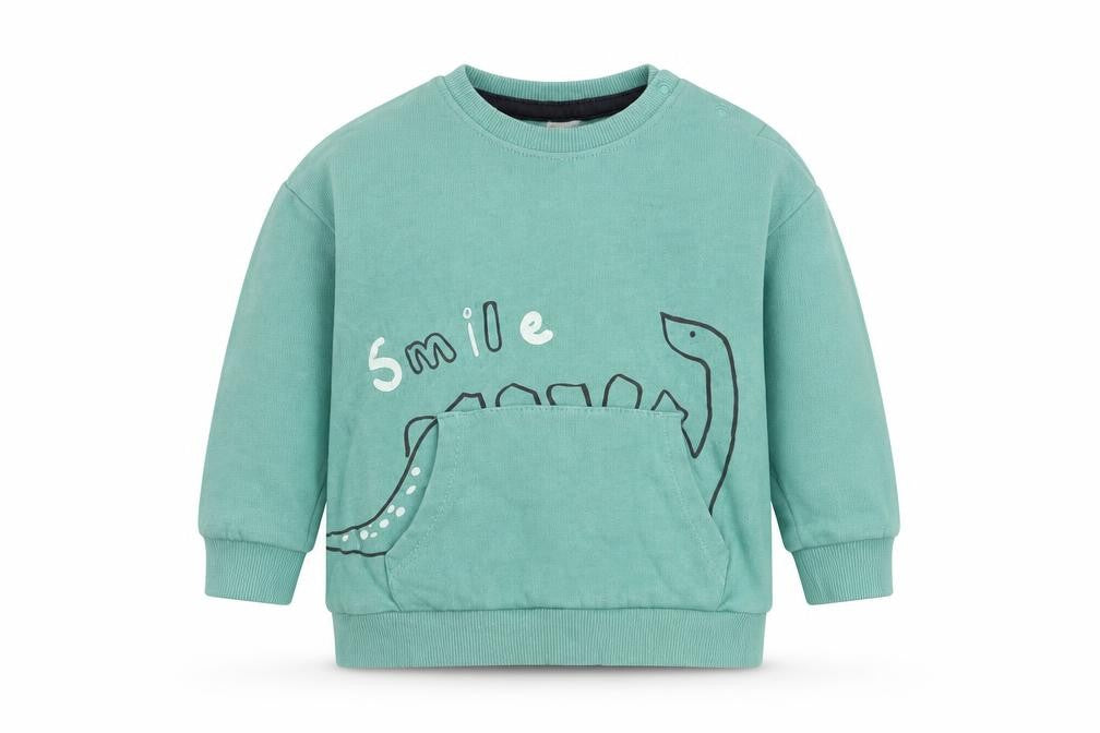 So Cute Baby Green  Cotton Pullover Jumper Size 12-18 Months  Snap - Dino