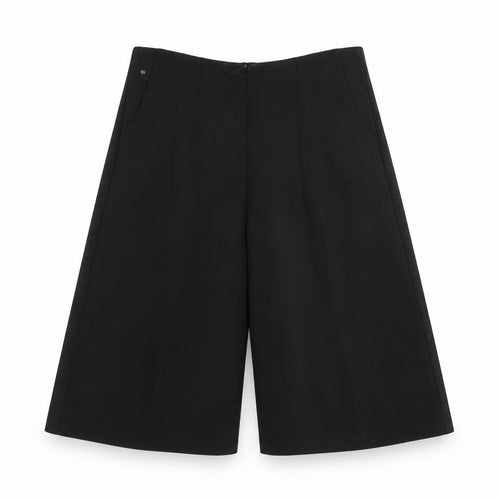 CU Fashion Womens Black  Polyester Culotte Shorts Size S L15 in Regular Zip
