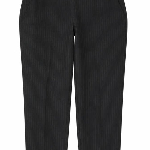 Dorothy Perkins Womens Black Striped Polyester Trousers  Size 12 L27 in Regular Zip