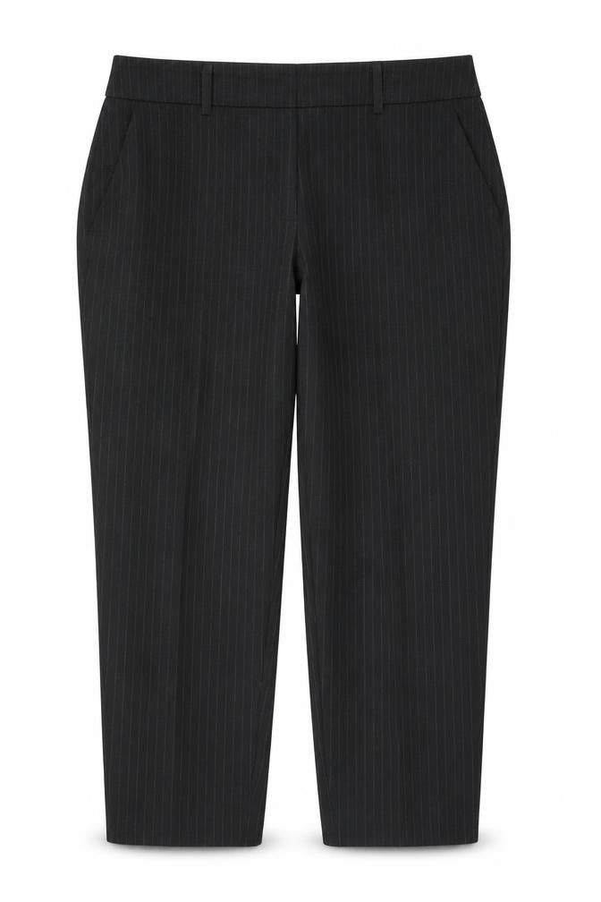 Dorothy Perkins Womens Black Striped Polyester Trousers  Size 12 L27 in Regular Zip