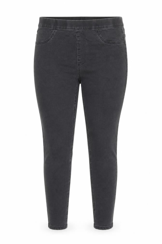 Marks and Spencer Womens Grey  Cotton Jegging Trousers Size 12 L26 in Regular