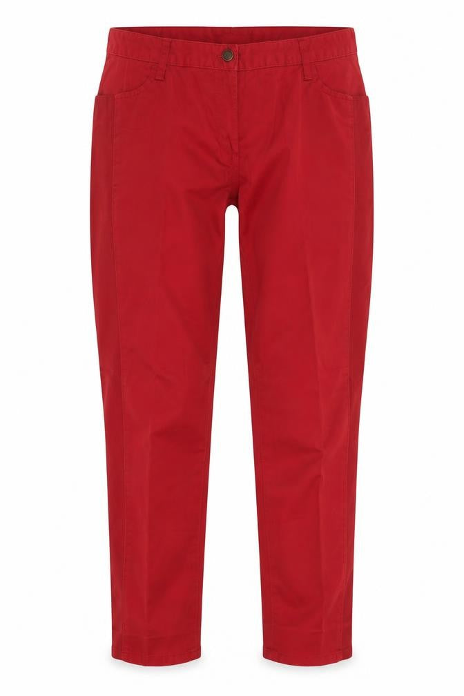 papaya  Womens Red  Cotton Trousers  Size 42 in L28 in Regular
