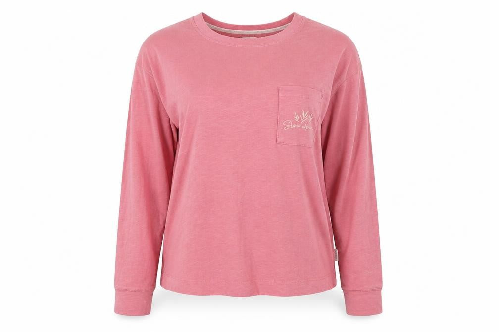 Front view of Primark women’s pink solid cotton top pyjama top, size XS