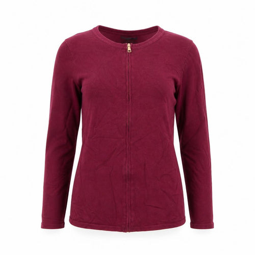 M&Co Womens Purple Crew Neck  Viscose Full Zip Jumper Size 12