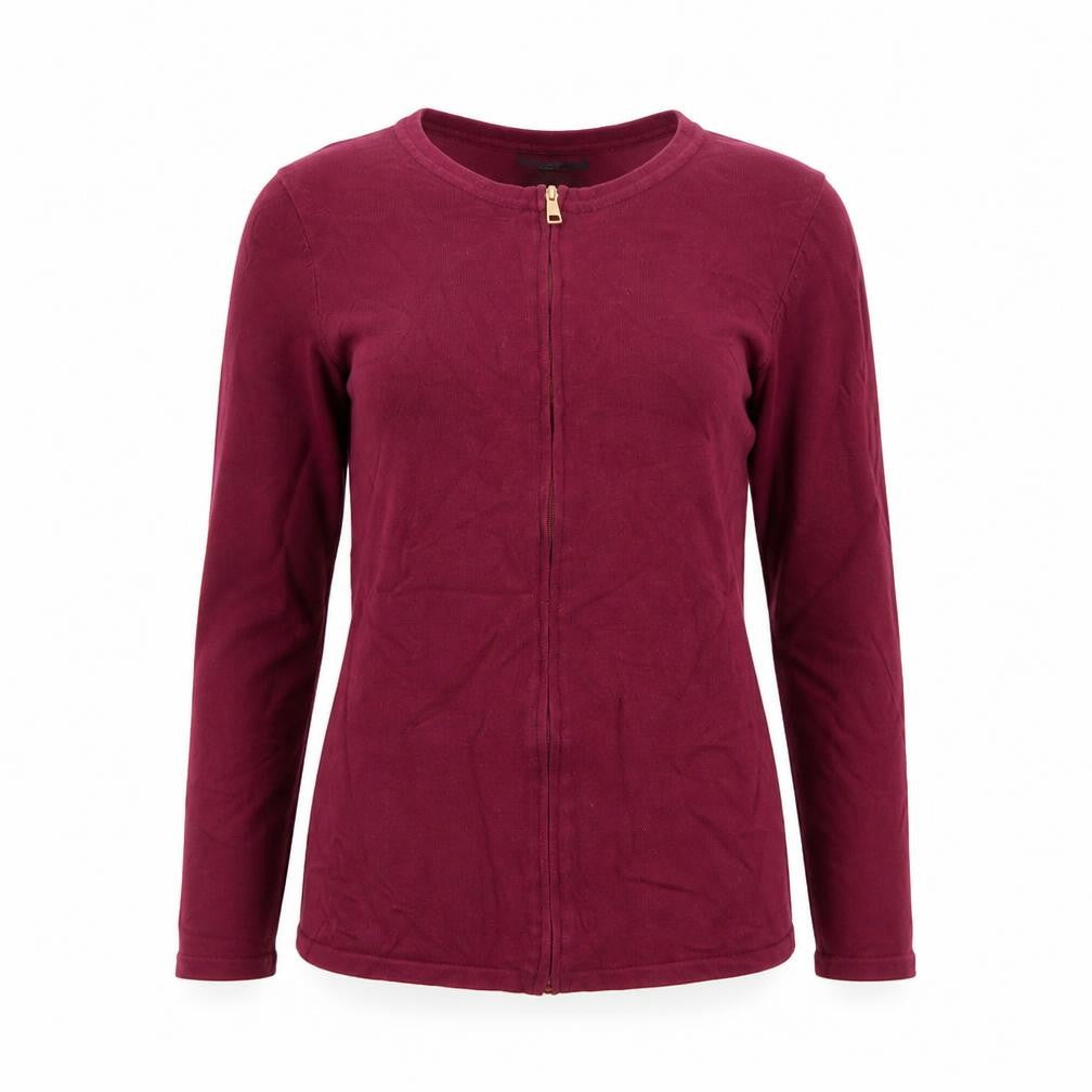 M&Co Womens Purple Crew Neck  Viscose Full Zip Jumper Size 12