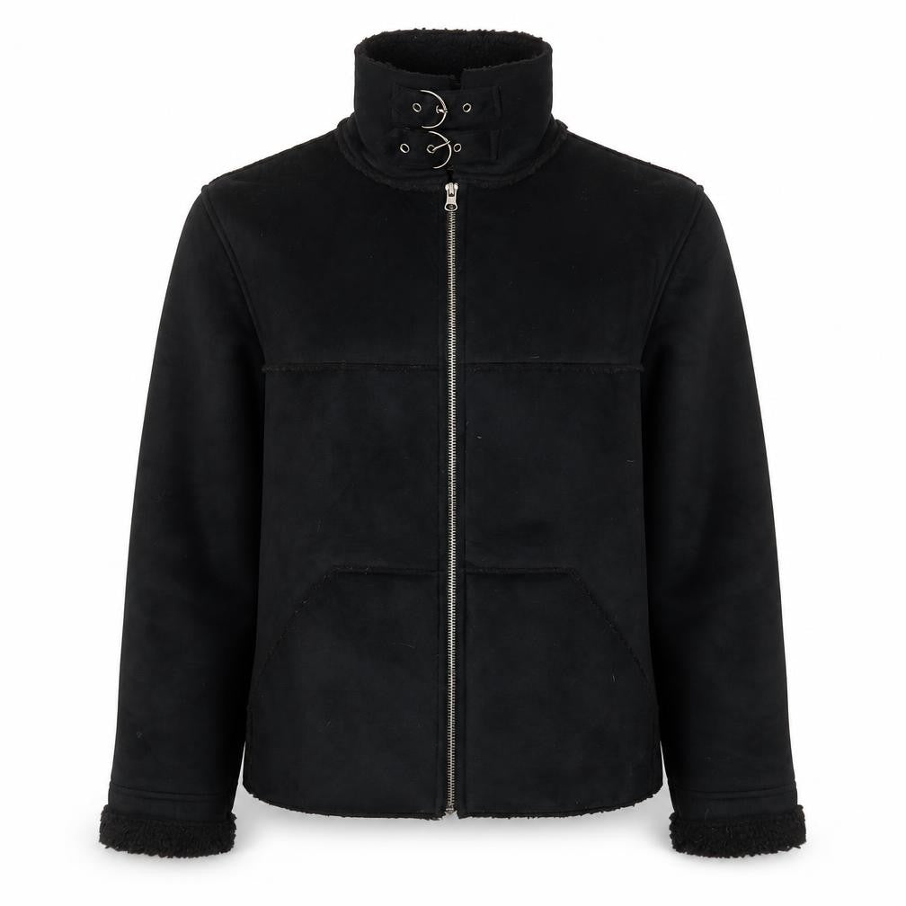 Front view of R.W.C women’s black jacket, size S, zip