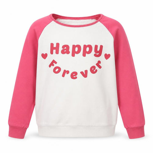 Marks and Spencer Girls Ivory Crew Neck  Cotton Pullover Jumper Size 13-14 Years  Pullover - happy